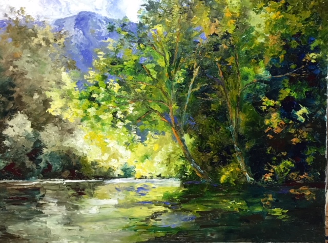 Afternoon on the Cetina V, (River),Oil, 30x40, $4200
